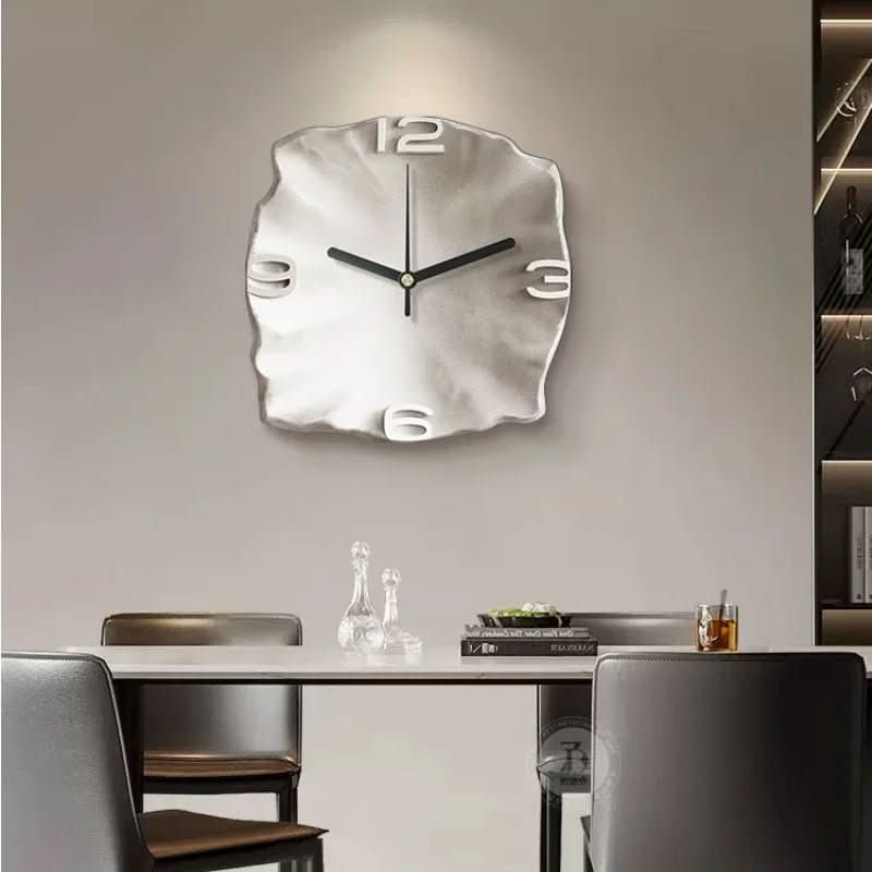 StoneAura Modern Sandstone Clock, 3D Relief, Silent Quartz | Ka-mostore