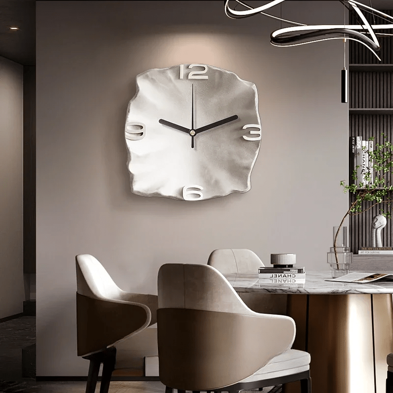 StoneAura Modern Sandstone Clock, 3D Relief, Silent Quartz | Ka-mostore