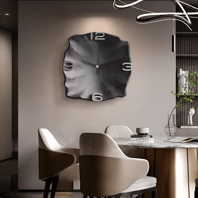 StoneAura Modern Sandstone Clock, 3D Relief, Silent Quartz | Ka-mostore