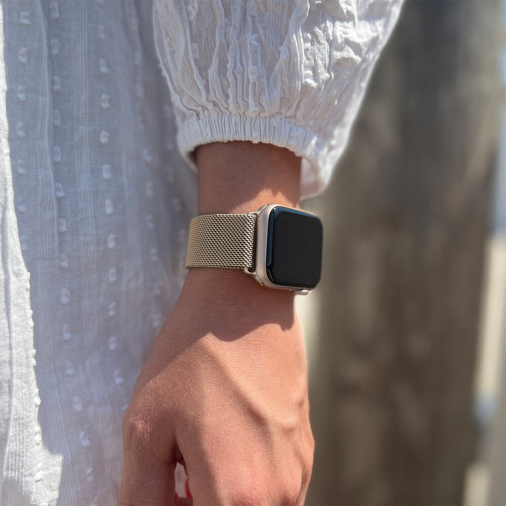 Milanesisk rem för Apple Watch — champagnefärgad finish