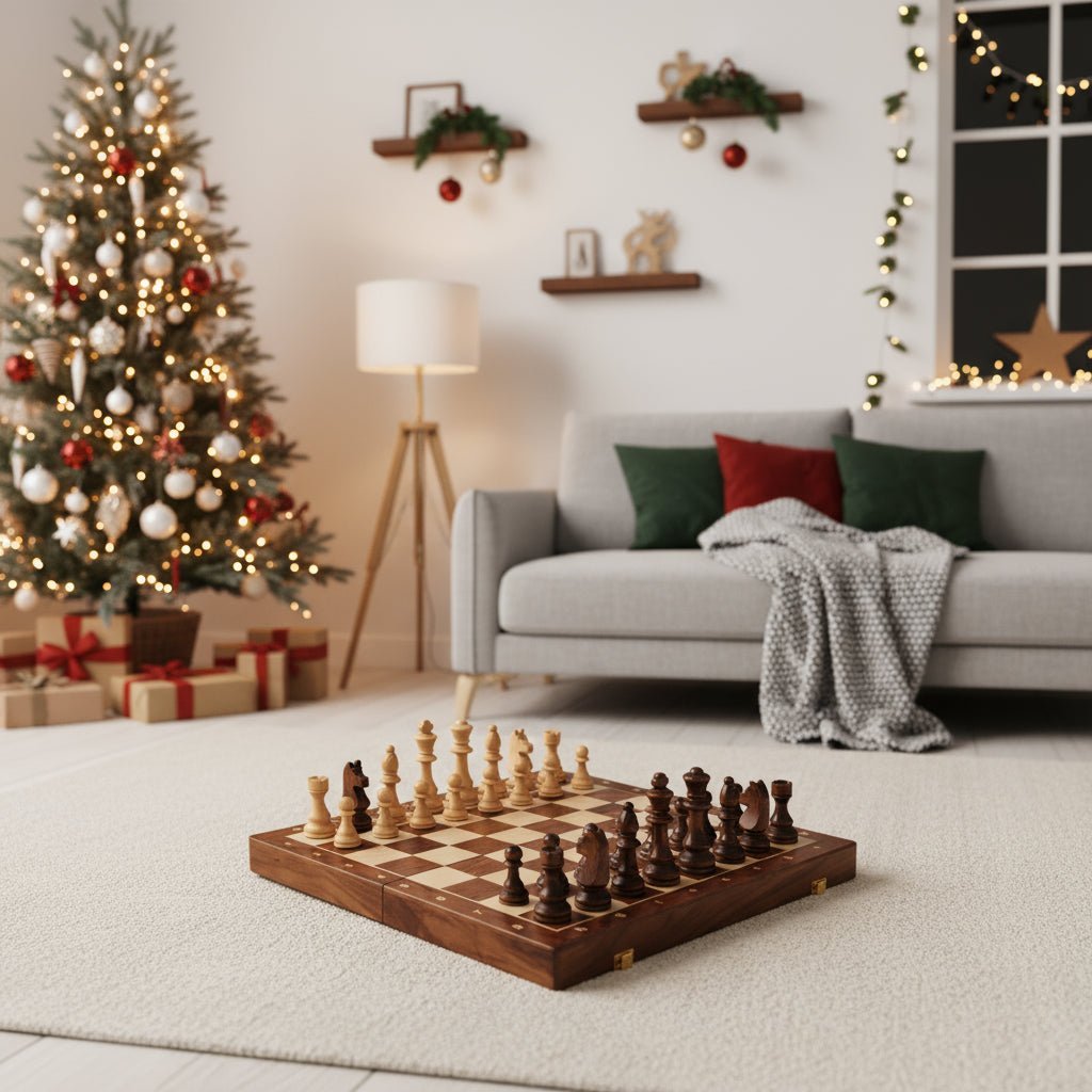 STRATEGIQON – Premium chess set made of wood with classic, foldable walnut wood board | Ka-mostore