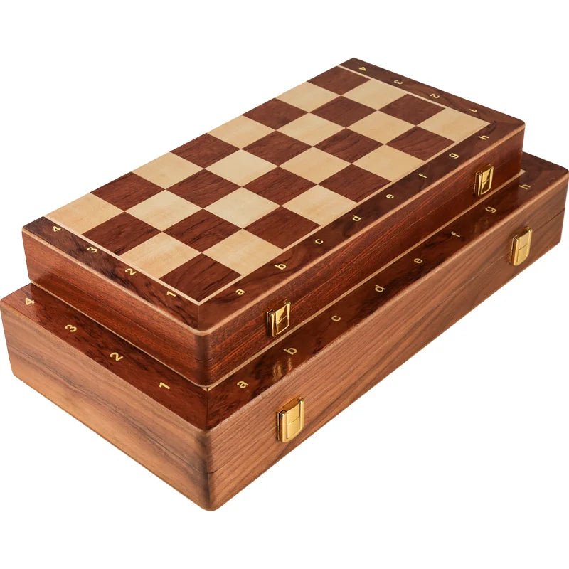 STRATEGIQON – Premium chess set made of wood with classic, foldable walnut wood board | Ka-mostore