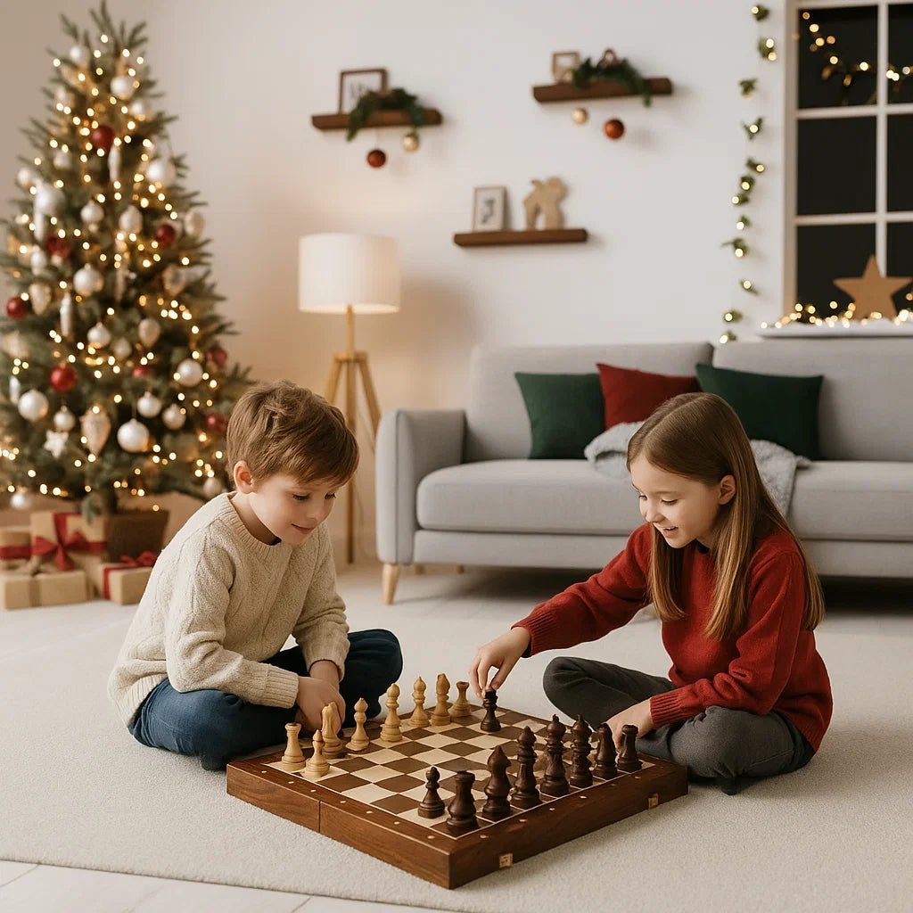 STRATEGIQON – Premium chess set made of wood with classic, foldable walnut wood board | Ka-mostore