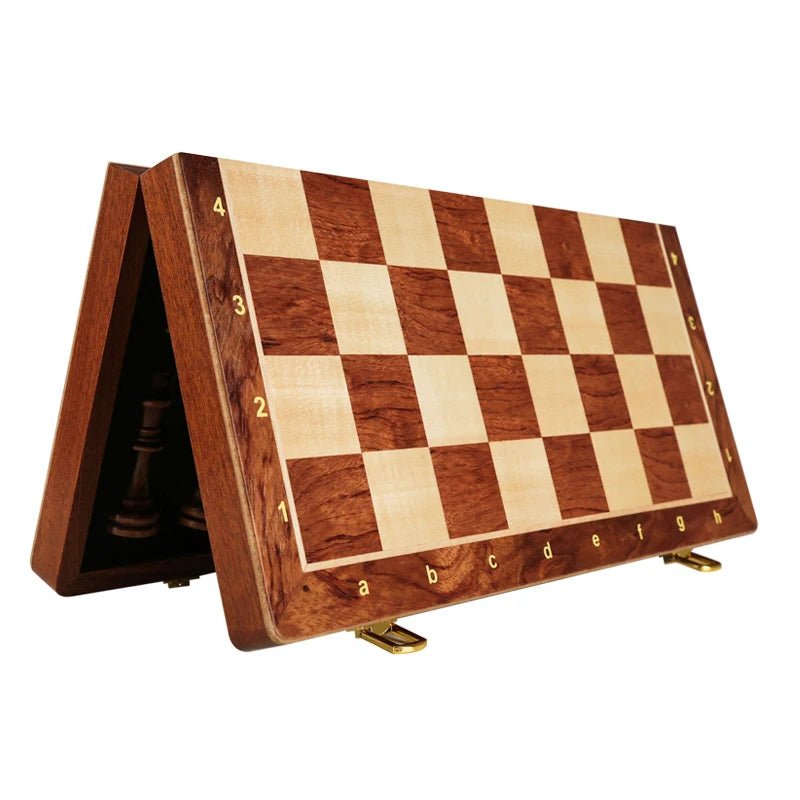 STRATEGIQON – Premium chess set made of wood with classic, foldable walnut wood board | Ka-mostore