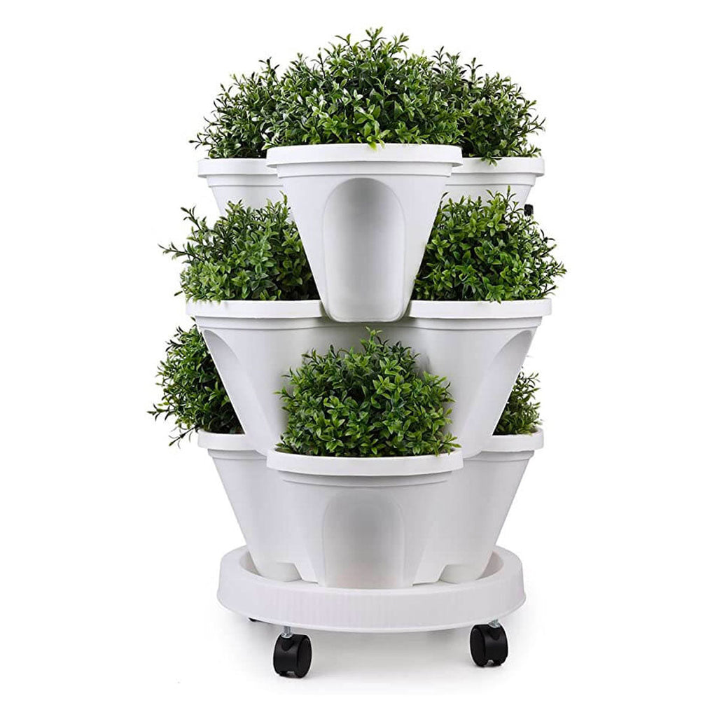 Vertical Stackable Planters - 4 Tier Garden Pots | Ka-mostore