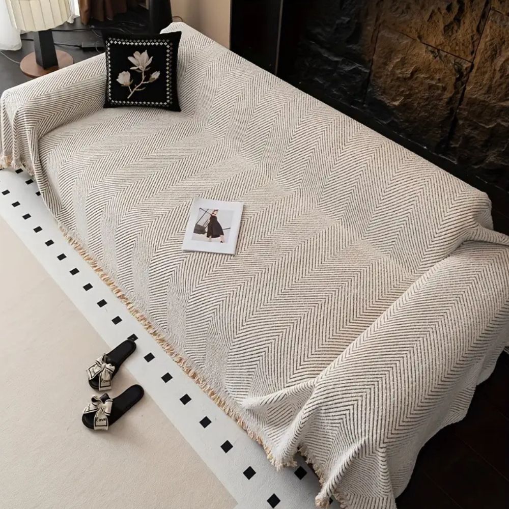 Striped Herringbone Sofa Protector | Ka-mostore