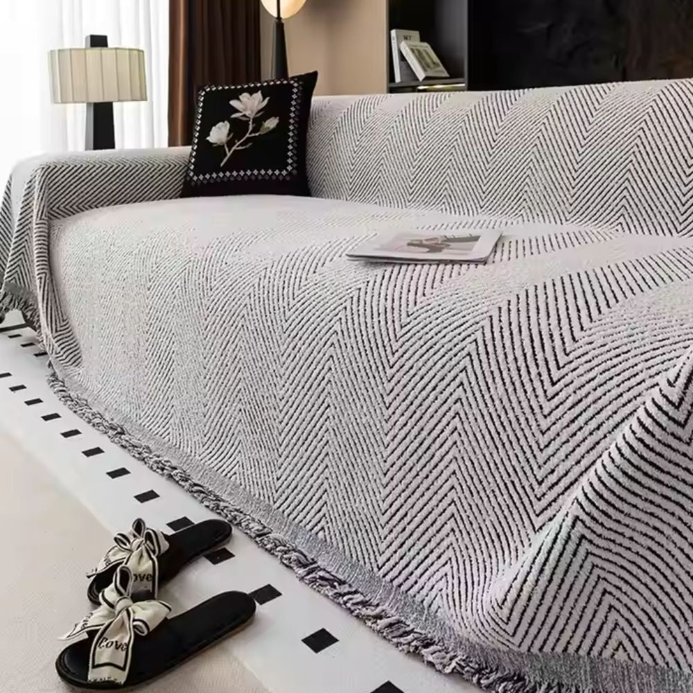 Striped Herringbone Sofa Protector | Ka-mostore