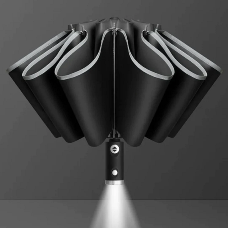 Umbrelă automată antivânt LumBrella — lumină LED integrată