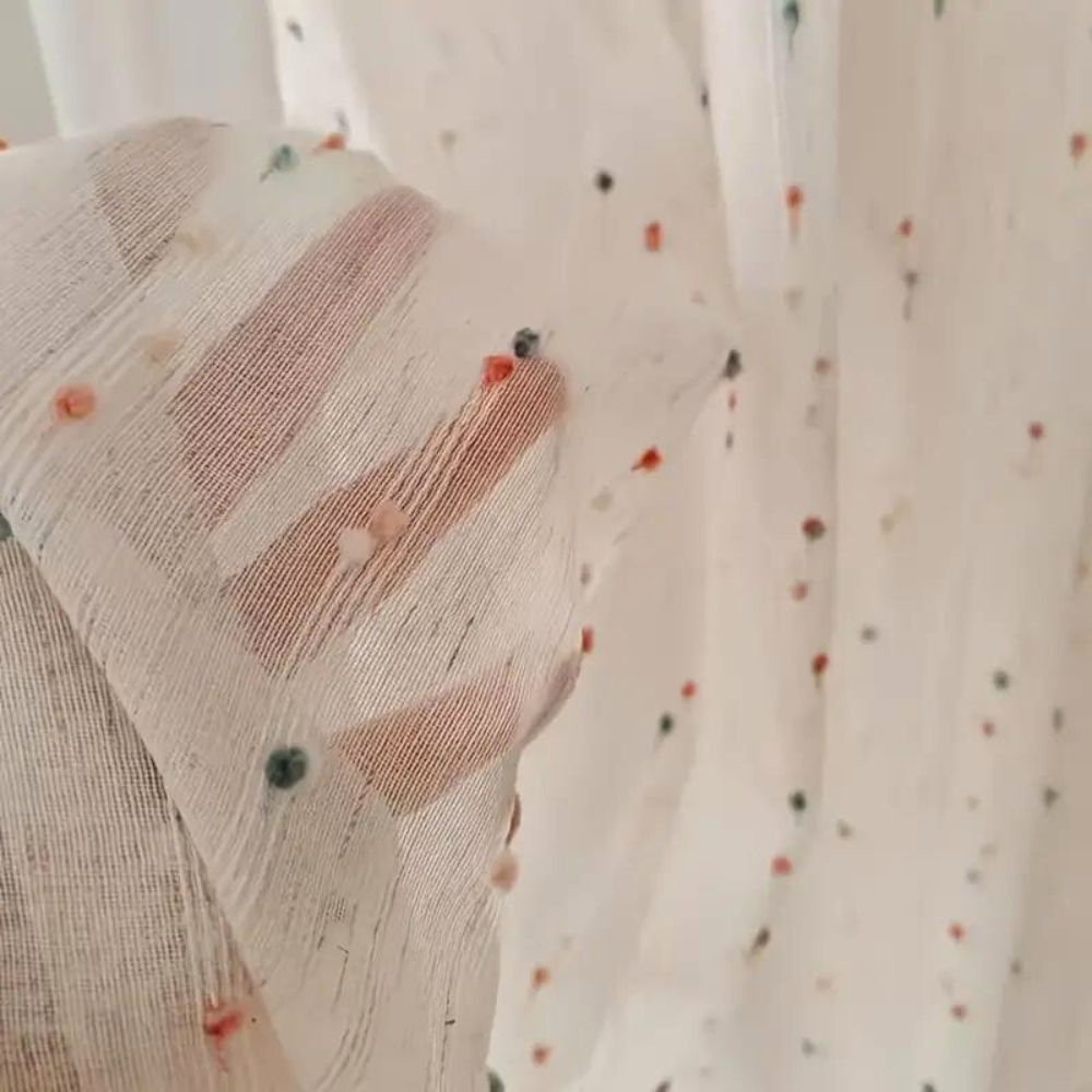 Sugar Bean Embroidered Tulle Curtain | Ka-mostore