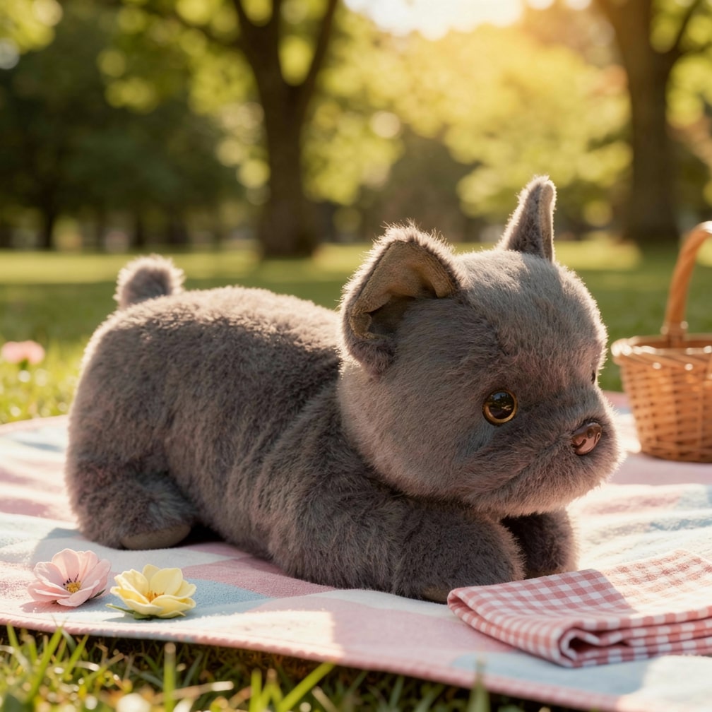 KuschelBulli ブルドッグのぬいぐるみ — 柔らかく、抱き心地のよいお友だち