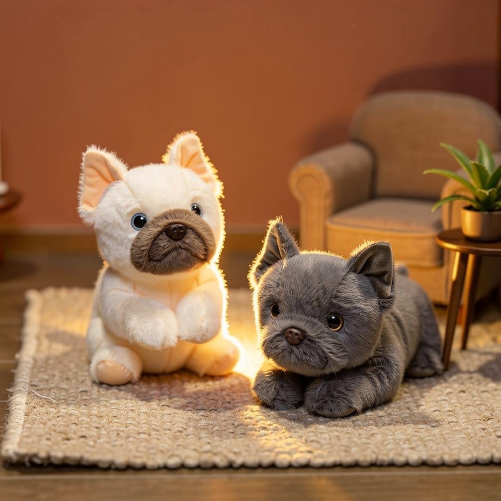 KuschelBulli ブルドッグのぬいぐるみ — 柔らかく、抱き心地のよいお友だち