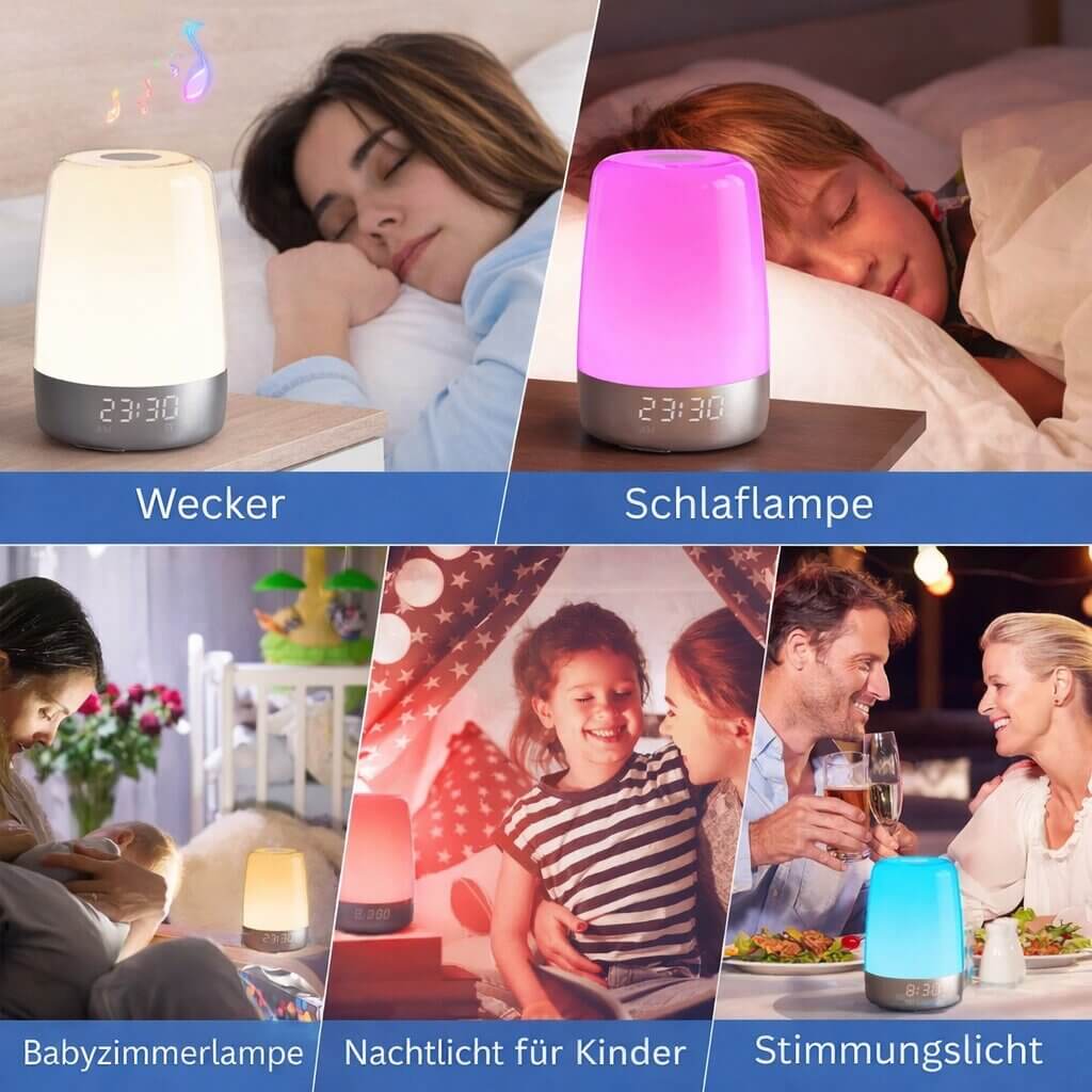 LichtRise Tageslichtwecker — Sonnenaufgangssimulation und beruhigende Wecktöne