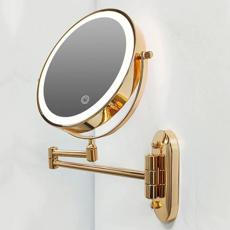 Rechargeable LED Vanity Mirror With Adjustable Lighting And Magnification