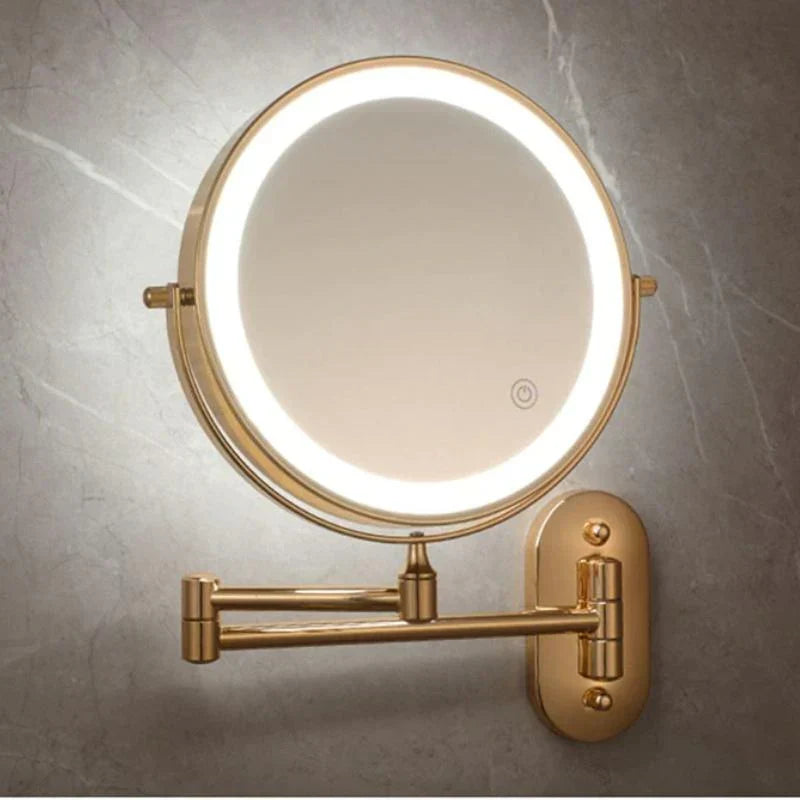 Rechargeable LED Vanity Mirror With Adjustable Lighting And Magnification