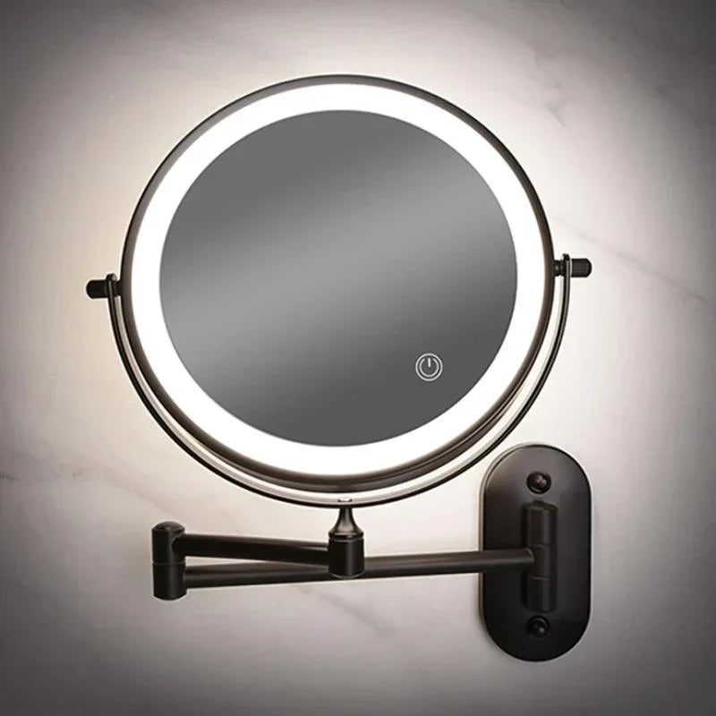 Rechargeable LED Vanity Mirror With Adjustable Lighting And Magnification