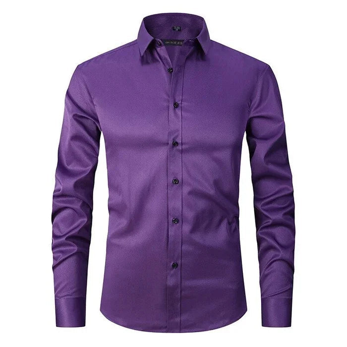 Men's Slim Fit Stretch Dress Shirt | Ka-mostore