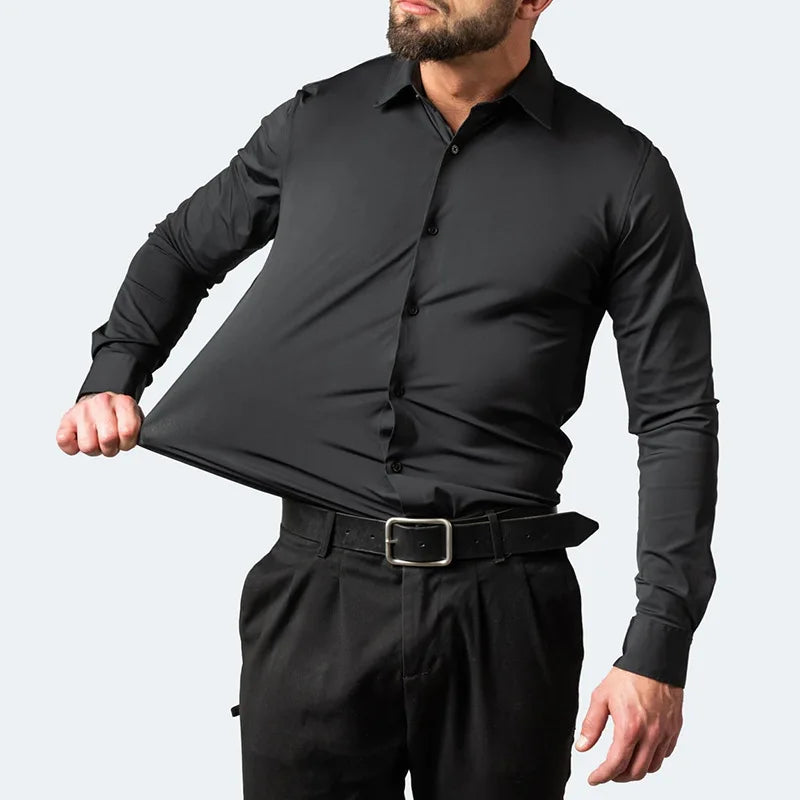 Men's Slim Fit Stretch Dress Shirt | Ka-mostore