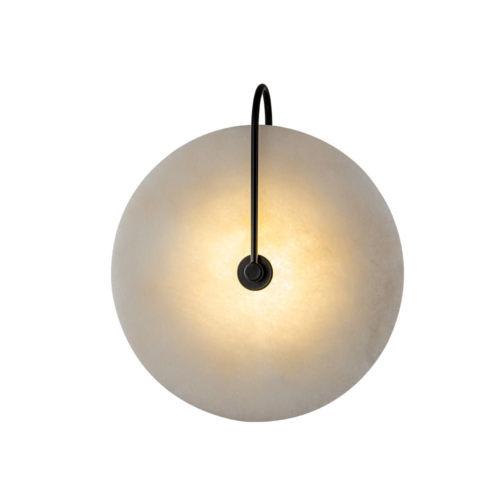 Rund væglampe i marmor med LED 5 W, sort og hvid, til soveværelse, entré og stue, mid-century-stil