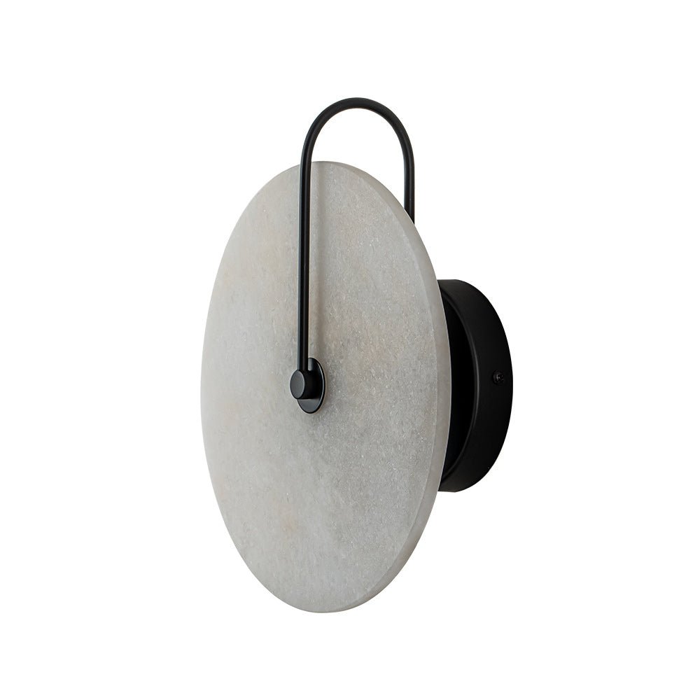 Rund væglampe i marmor med LED 5 W, sort og hvid, til soveværelse, entré og stue, mid-century-stil