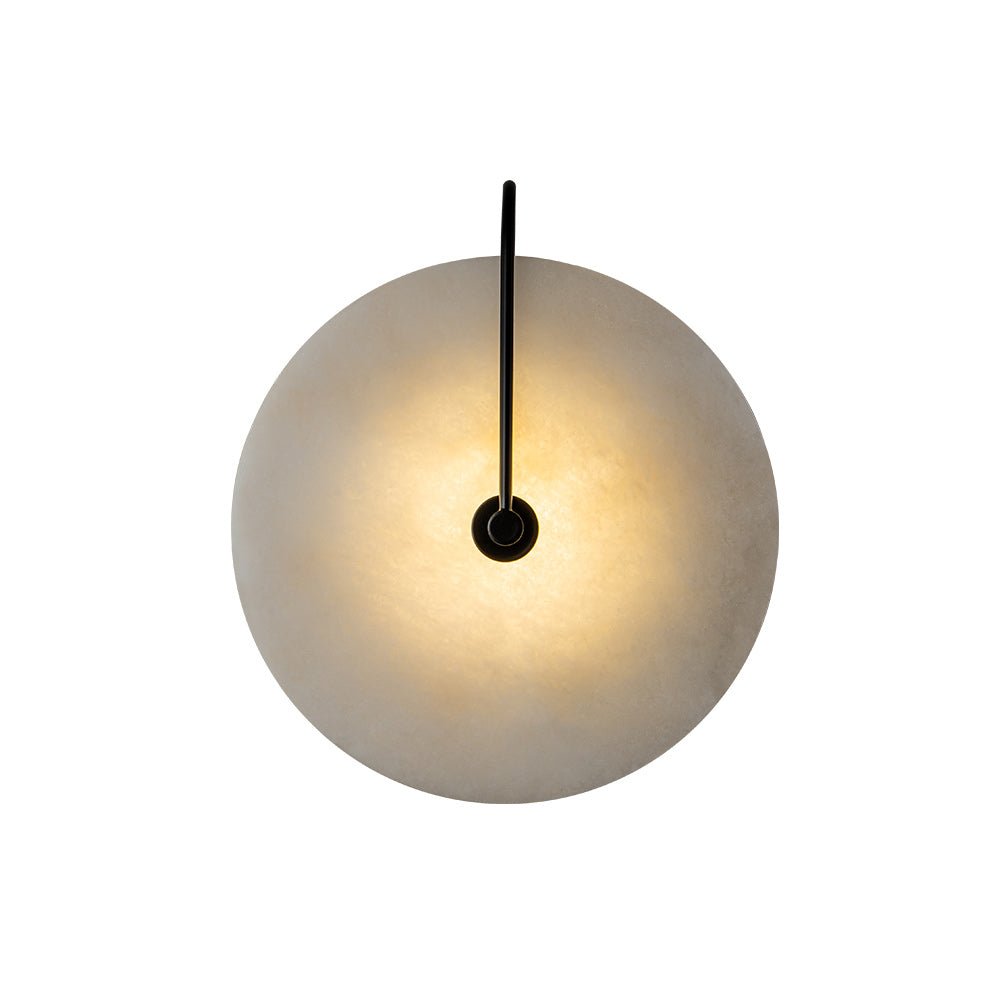 Rund væglampe i marmor med LED 5 W, sort og hvid, til soveværelse, entré og stue, mid-century-stil