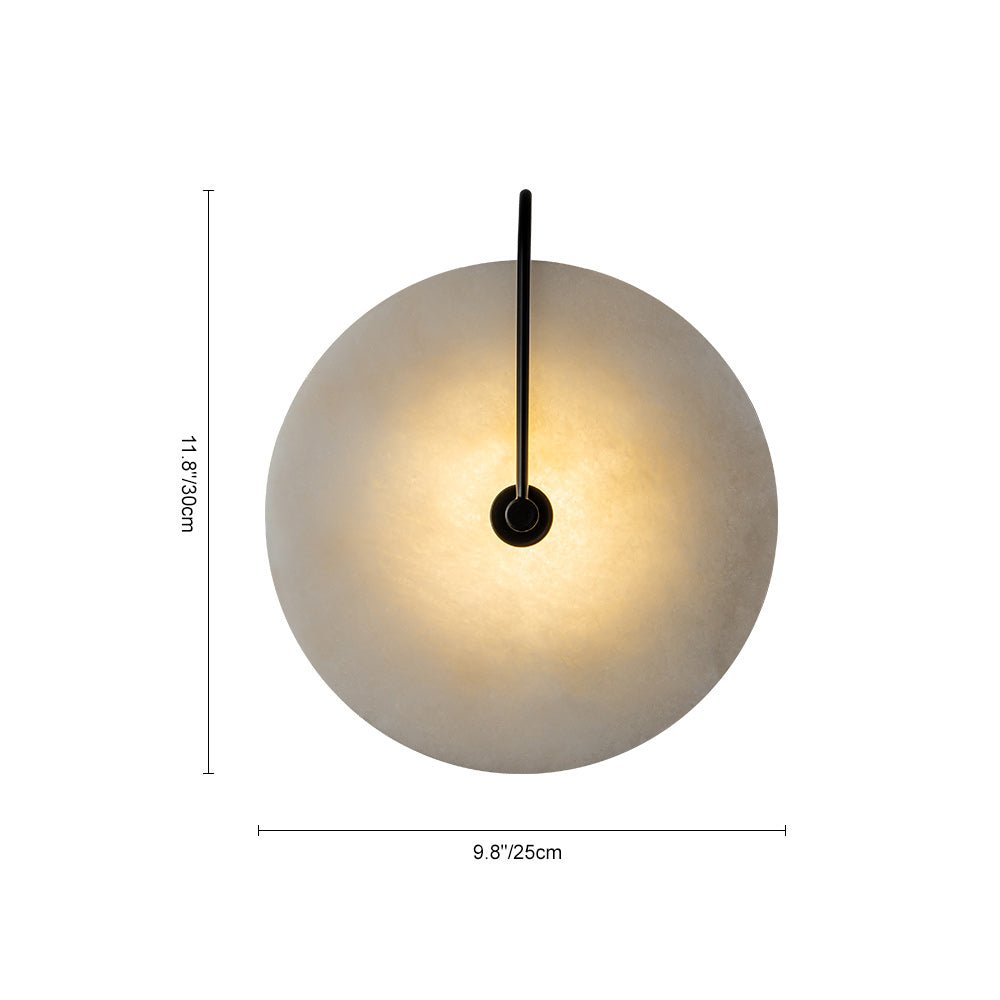 Rund væglampe i marmor med LED 5 W, sort og hvid, til soveværelse, entré og stue, mid-century-stil