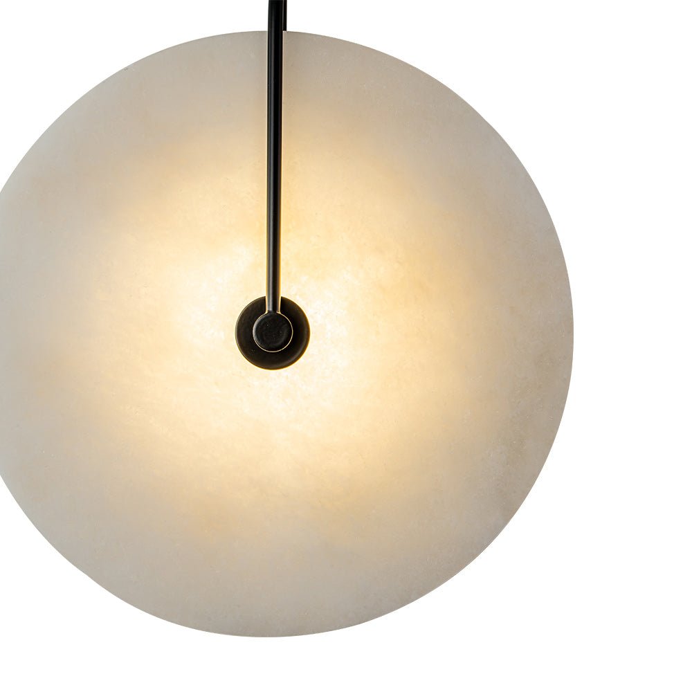Rund væglampe i marmor med LED 5 W, sort og hvid, til soveværelse, entré og stue, mid-century-stil