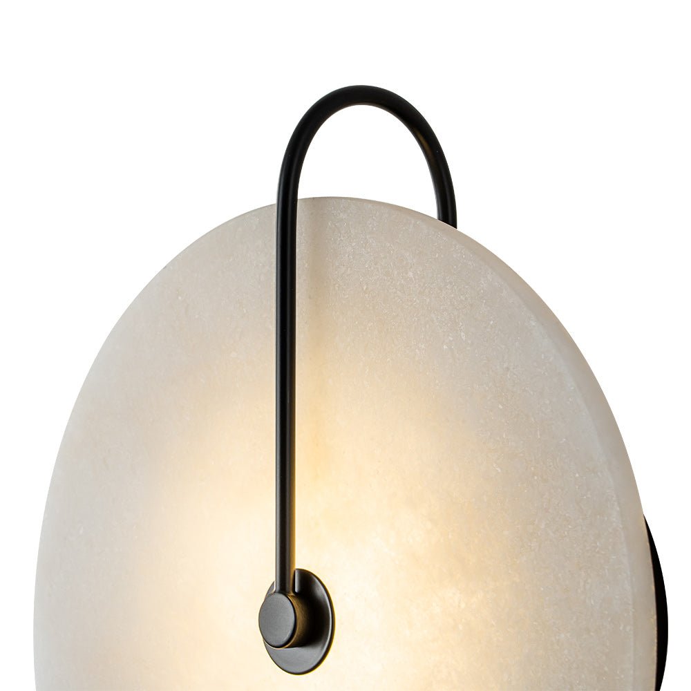 Rund væglampe i marmor med LED 5 W, sort og hvid, til soveværelse, entré og stue, mid-century-stil