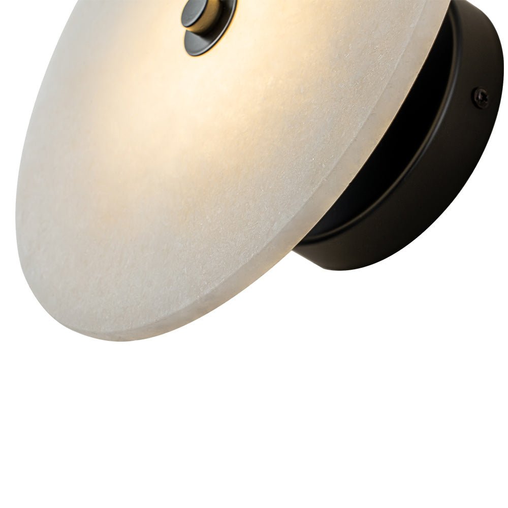 Rund væglampe i marmor med LED 5 W, sort og hvid, til soveværelse, entré og stue, mid-century-stil
