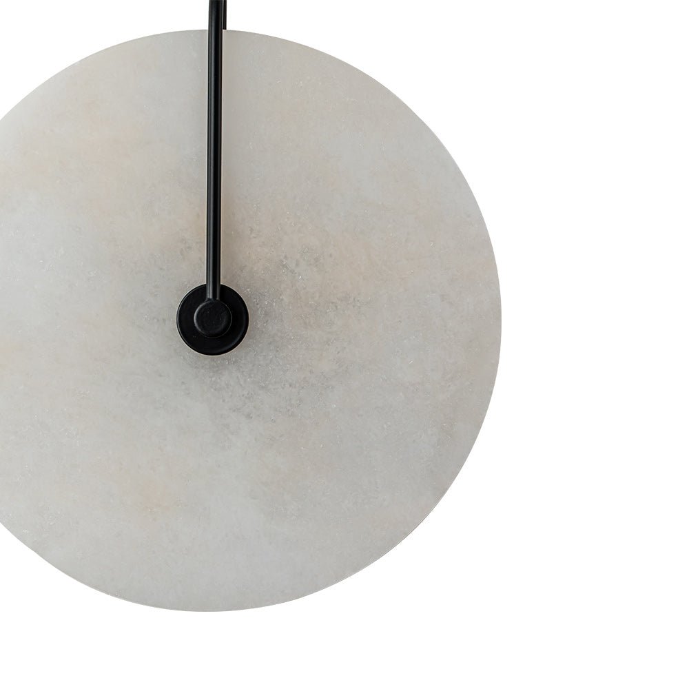 Rund væglampe i marmor med LED 5 W, sort og hvid, til soveværelse, entré og stue, mid-century-stil