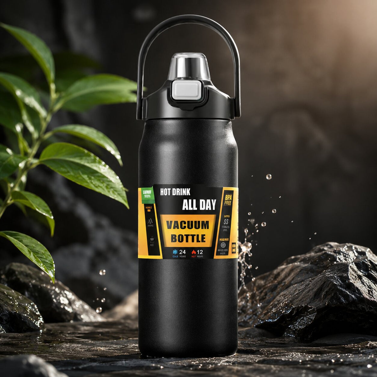 Frostquell Insulated Stainless Steel Water Bottle — Integrated Straw