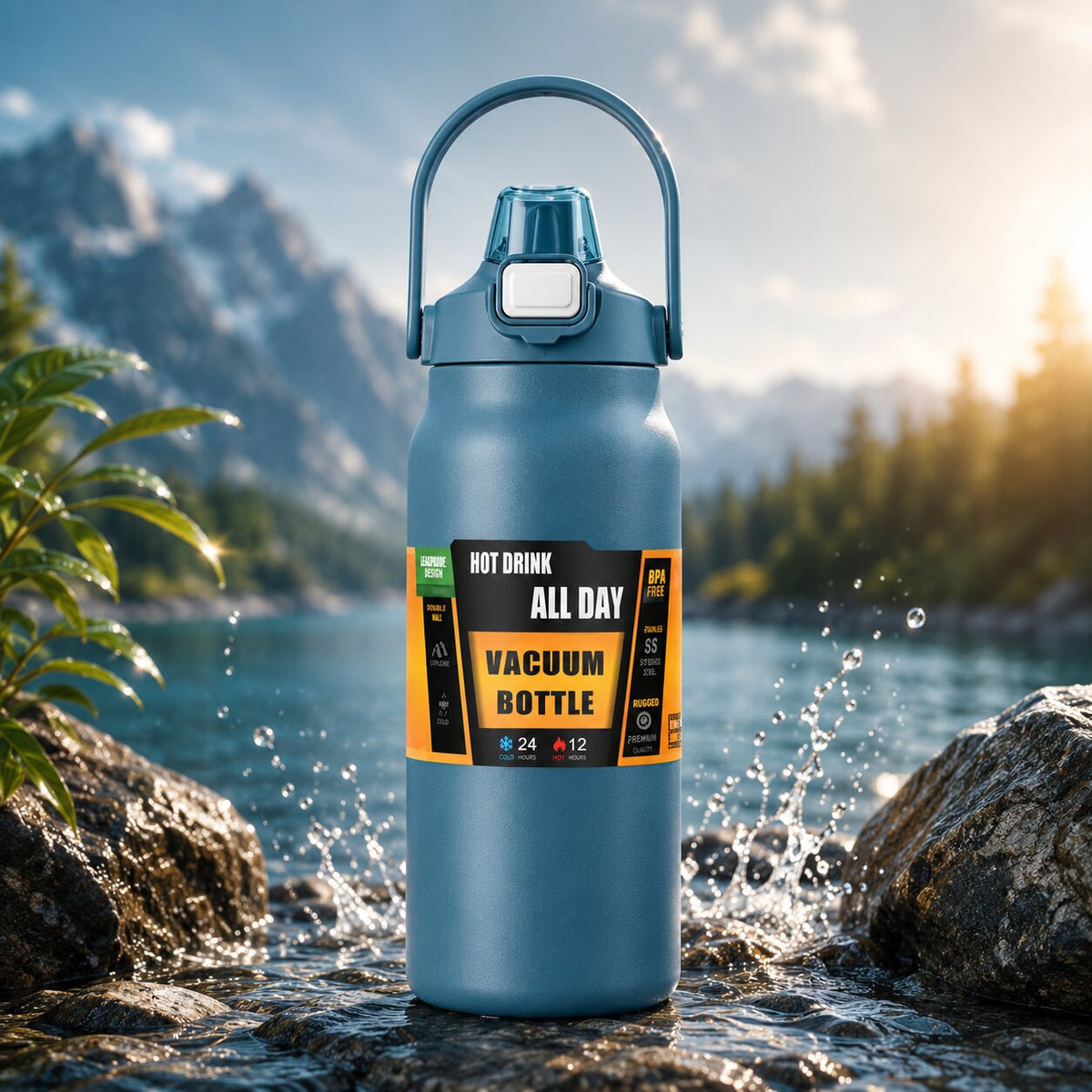 Frostquell Insulated Stainless Steel Water Bottle — Integrated Straw
