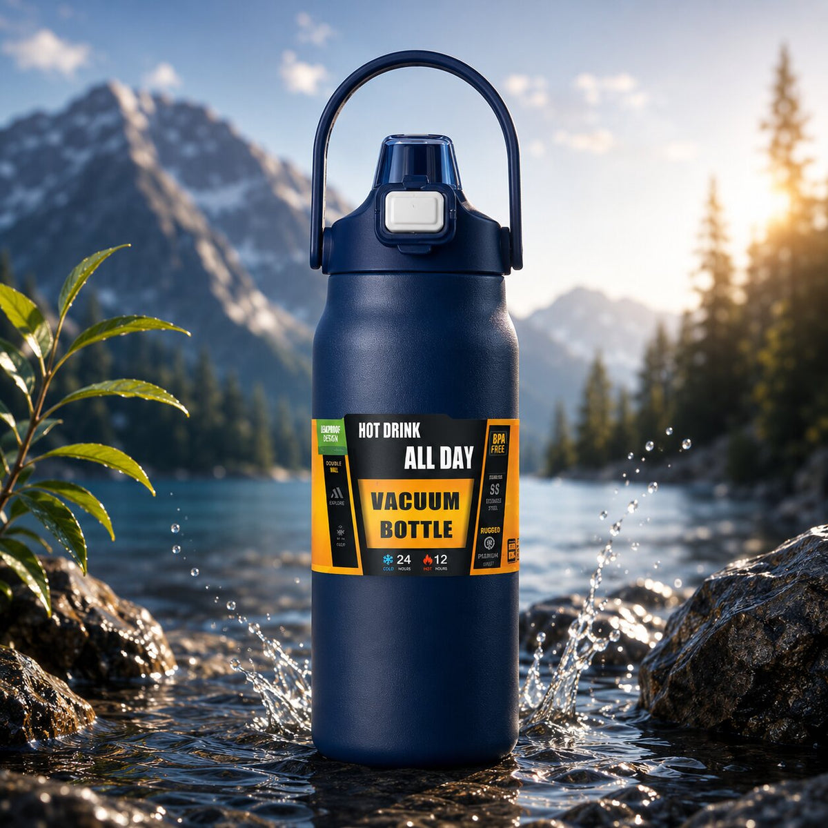 Frostquell Insulated Stainless Steel Water Bottle — Integrated Straw