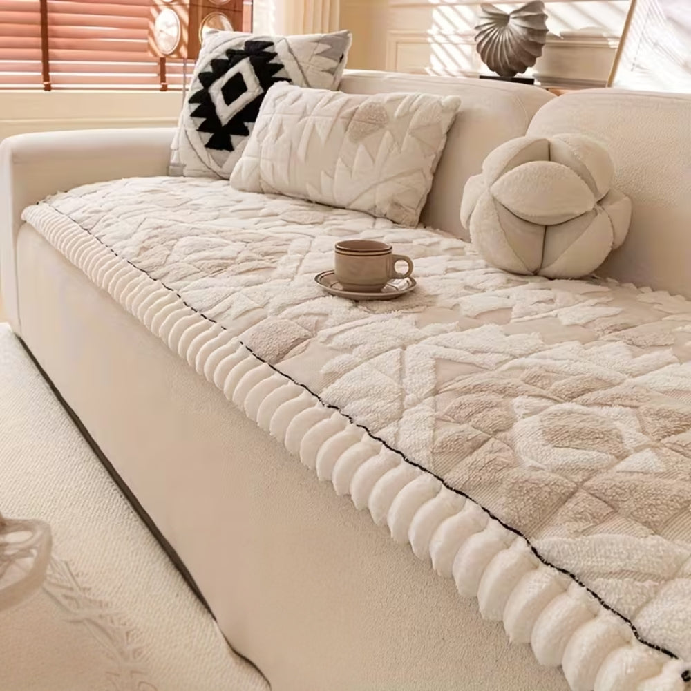 Plush Quilted Sofa Cover for Winter Comfort | Ka-mostore