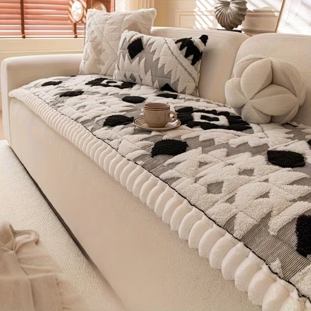 Plush Quilted Sofa Cover for Winter Comfort | Ka-mostore