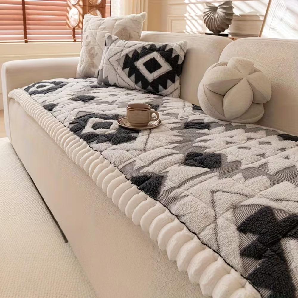 Plush Quilted Sofa Cover for Winter Comfort | Ka-mostore