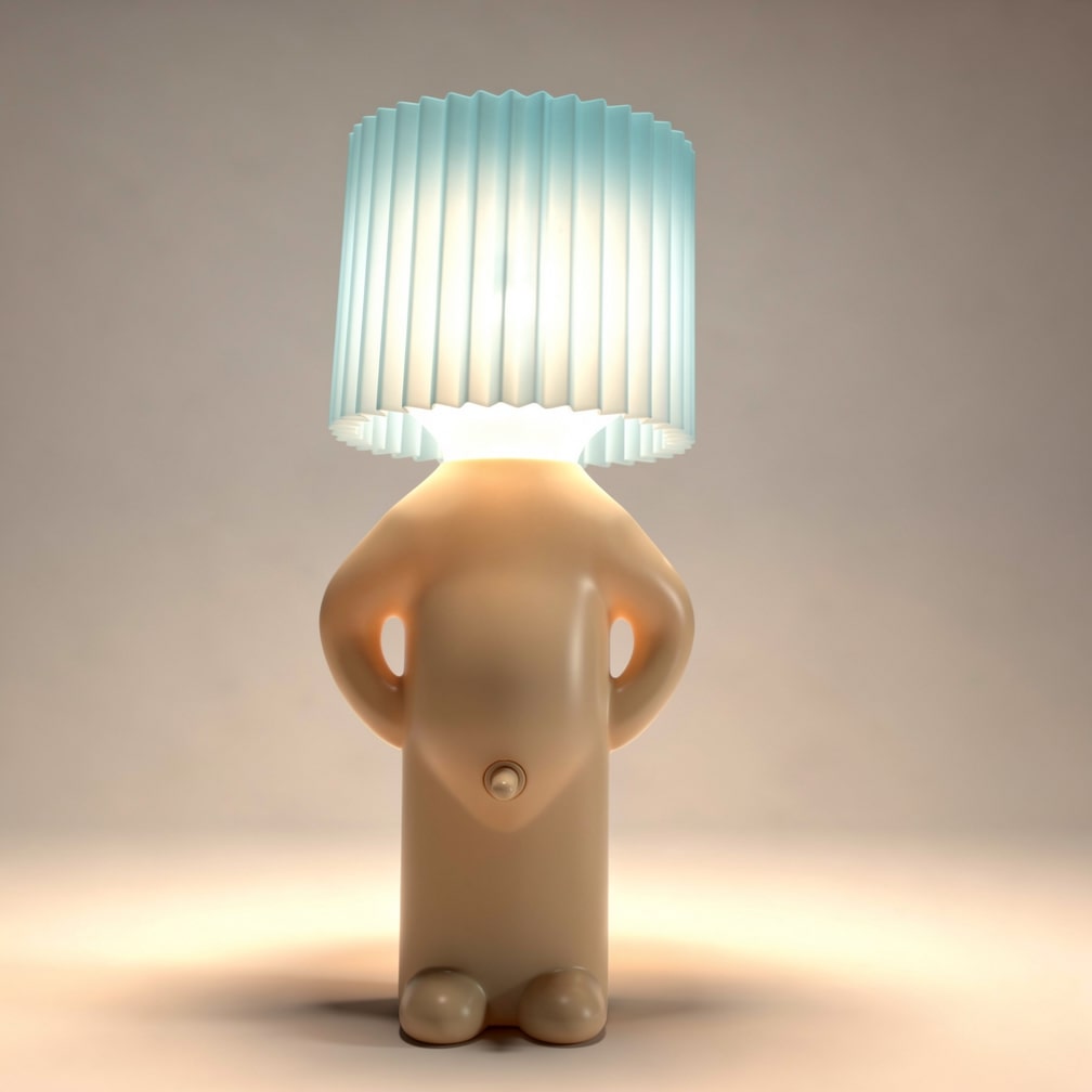 Lámpara de mesa LED divertida PeekaLume - luz humorística para la mesita de noche y el escritorio