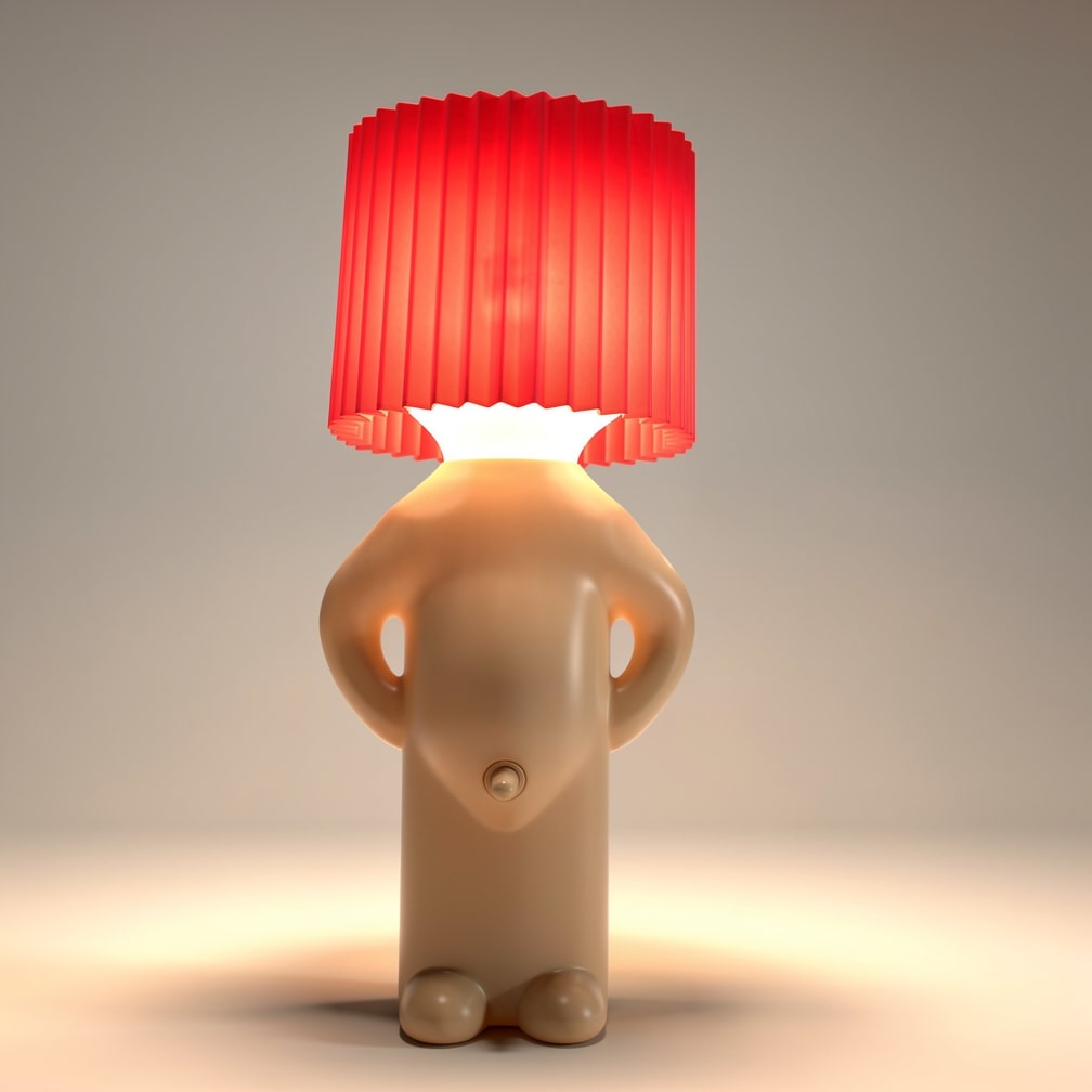 Lámpara de mesa LED divertida PeekaLume - luz humorística para la mesita de noche y el escritorio