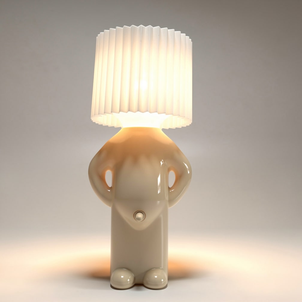 Lámpara de mesa LED divertida PeekaLume - luz humorística para la mesita de noche y el escritorio