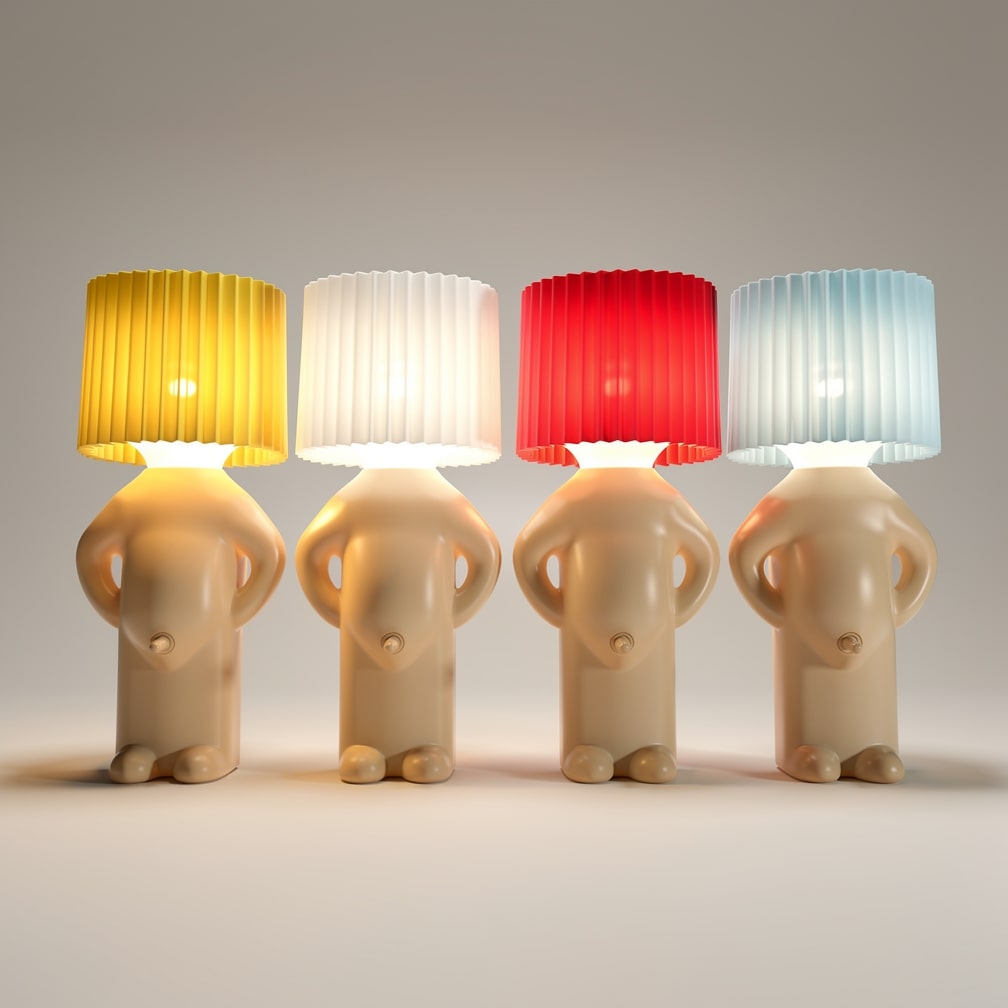 Lámpara de mesa LED divertida PeekaLume - luz humorística para la mesita de noche y el escritorio