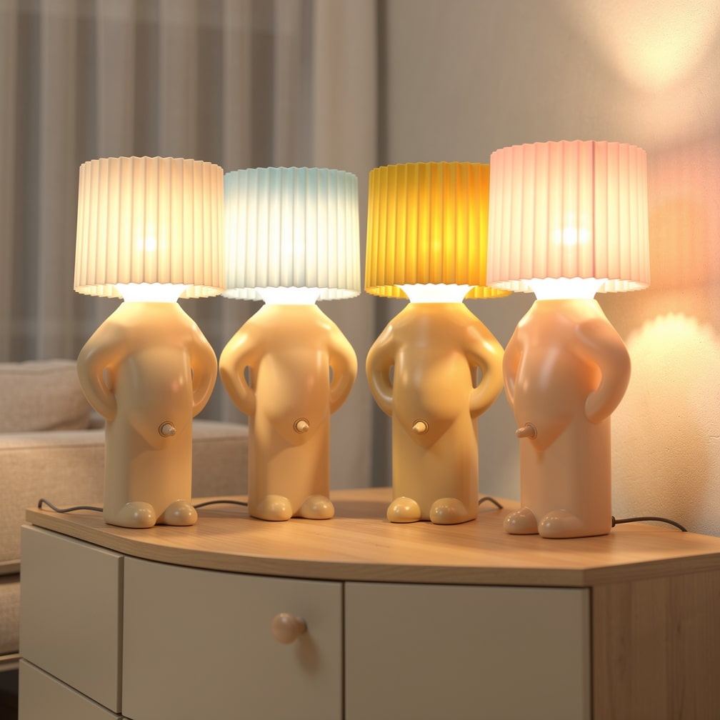Lámpara de mesa LED divertida PeekaLume - luz humorística para la mesita de noche y el escritorio