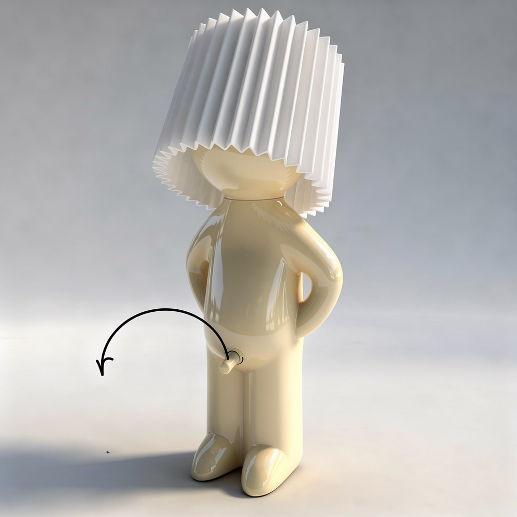 Lámpara de mesa LED divertida PeekaLume - luz humorística para la mesita de noche y el escritorio