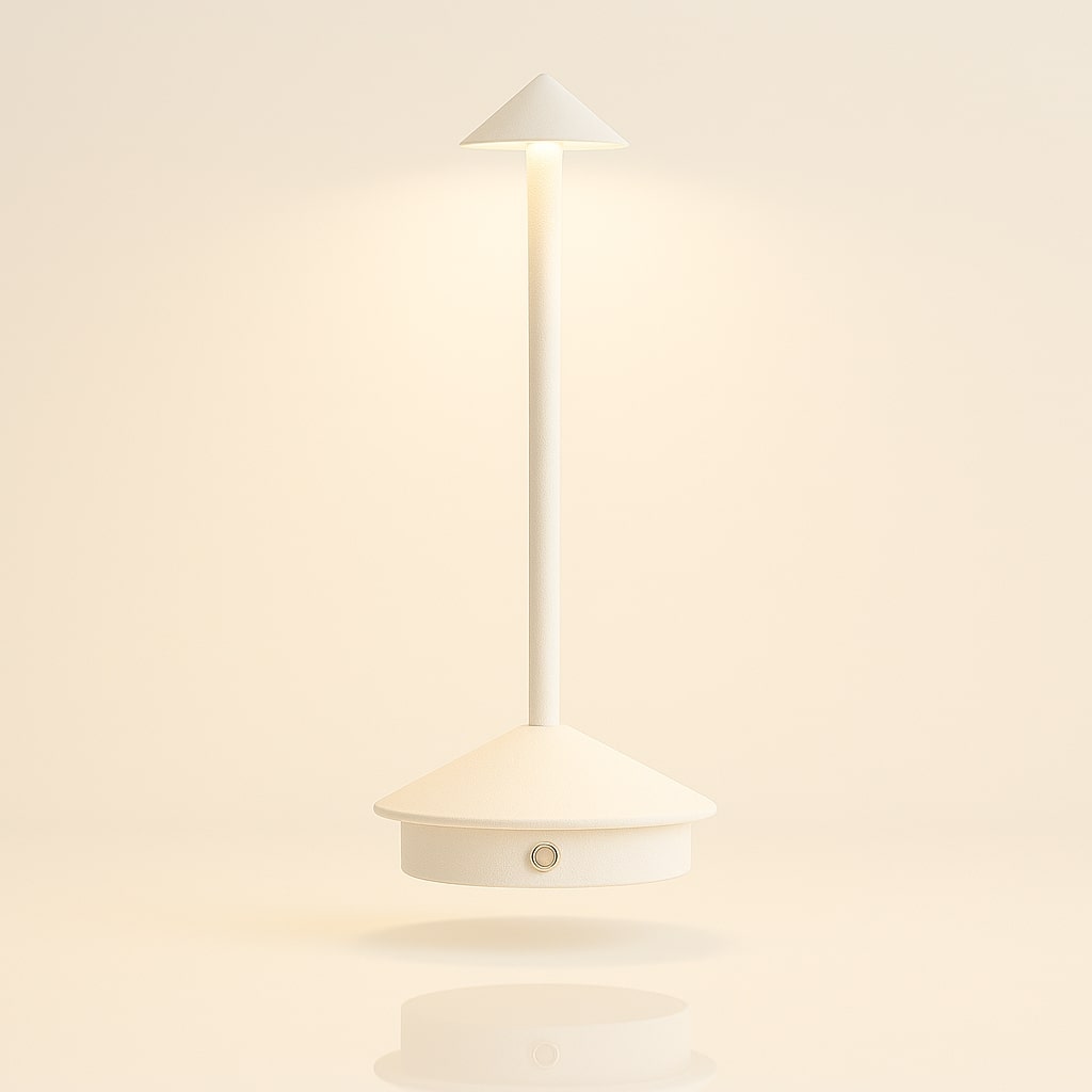 Lampada da tavolo senza fili Lunelle — Luce calda a batteria con controllo touch