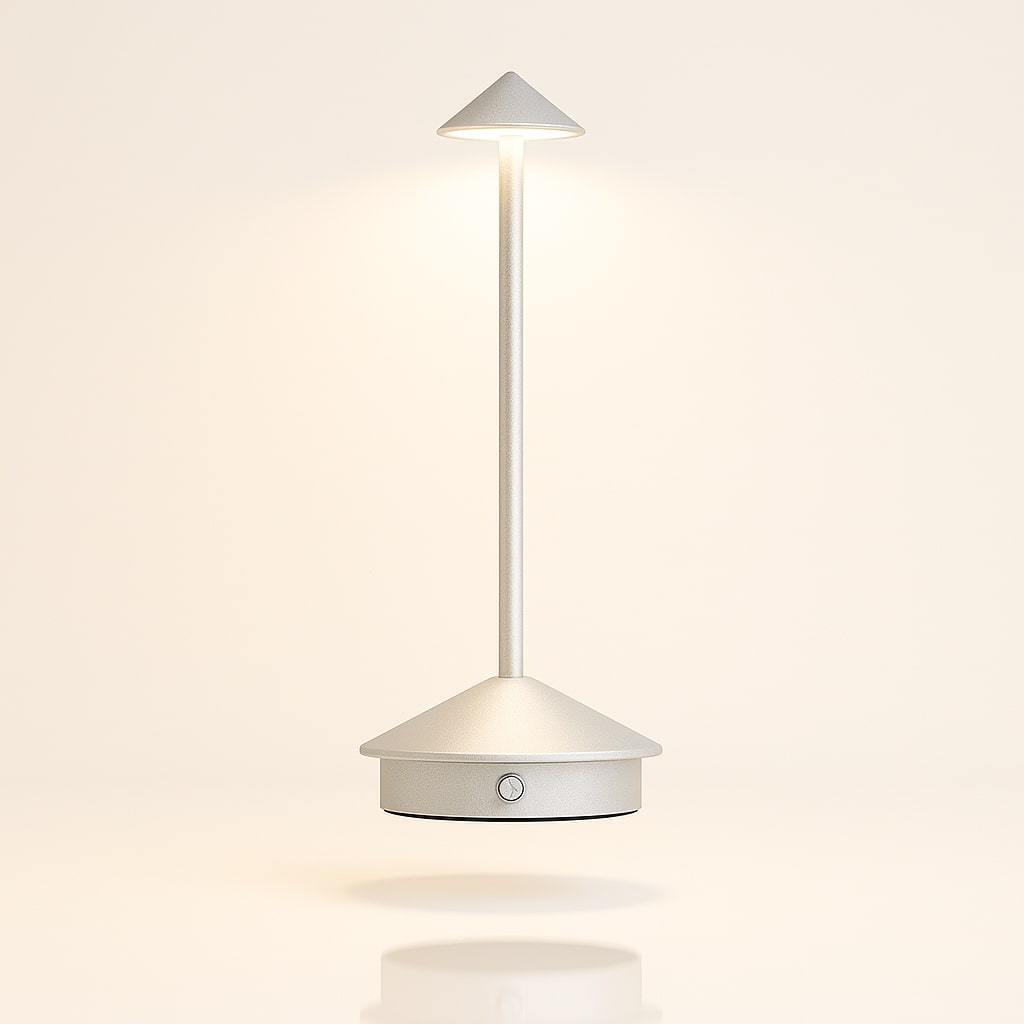 Lampada da tavolo senza fili Lunelle — Luce calda a batteria con controllo touch