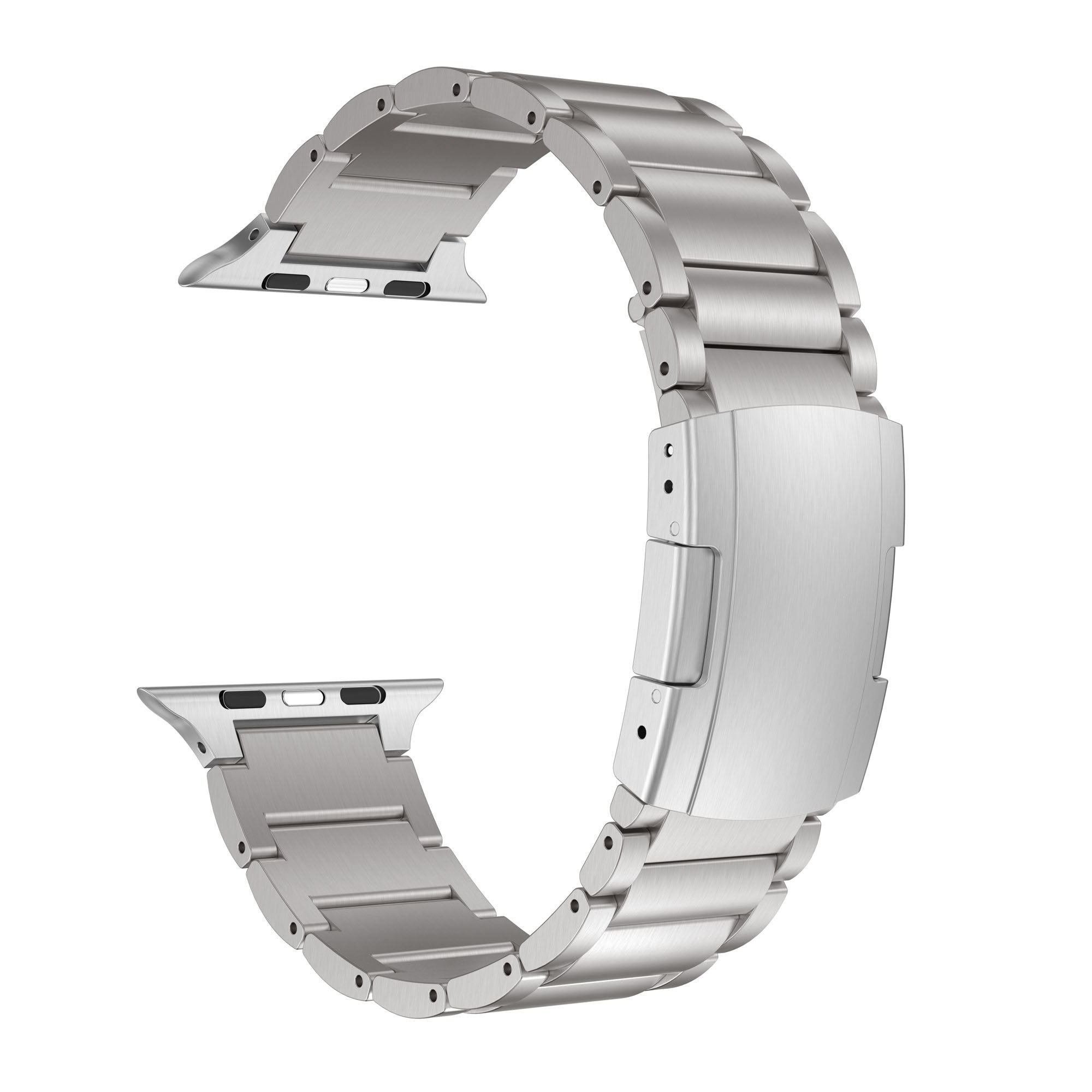 Stříbrný titanový řemínek kompatibilní s Apple Watch
