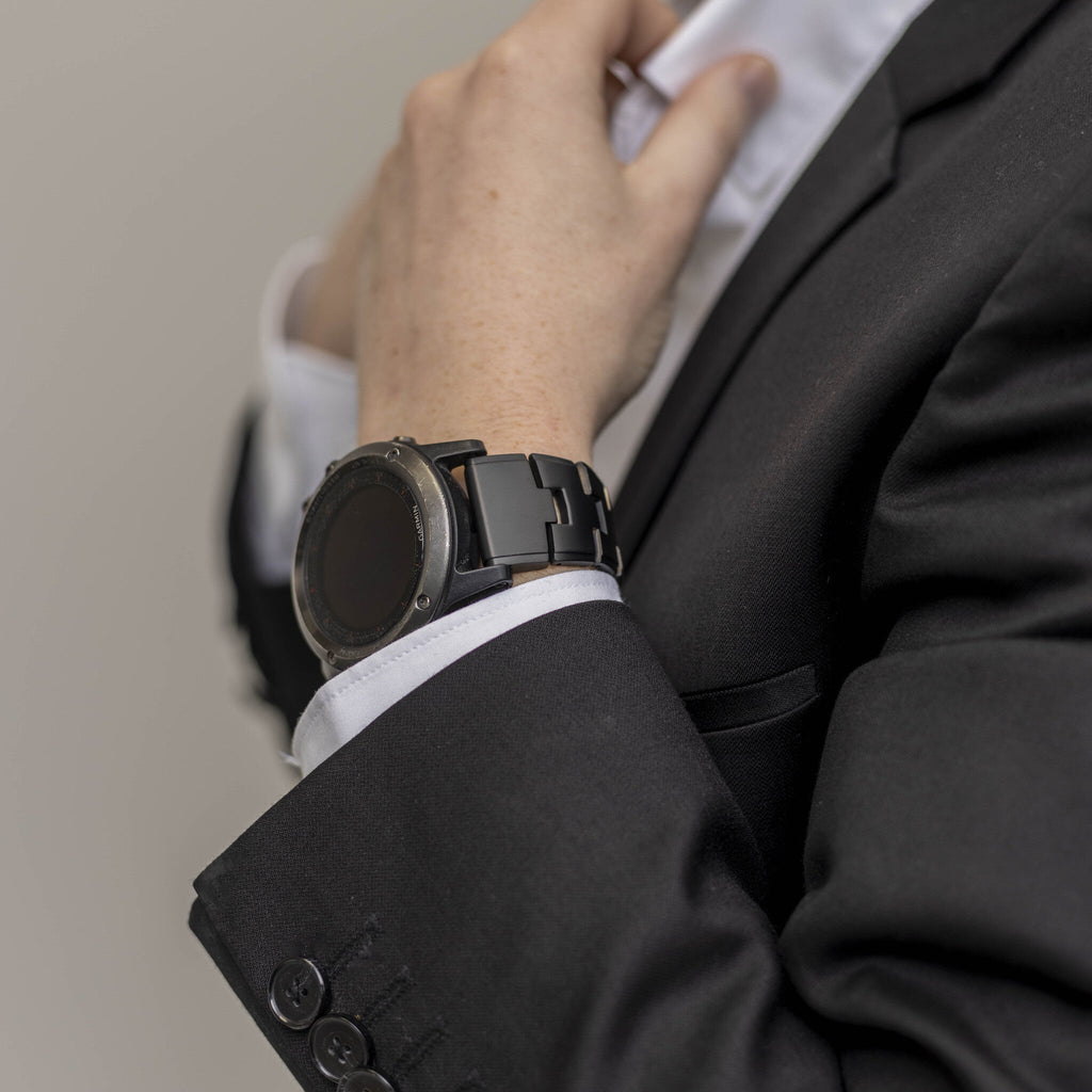 Sort titaniumurrem til Garmin Fenix 5 Plus og Fenix 6 Pro