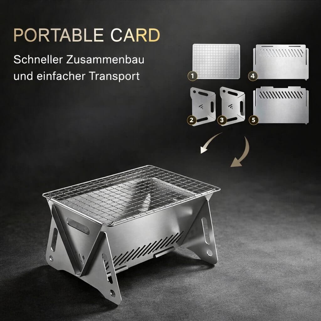 Grillstahl Barbecue portatile compatto a carbonella