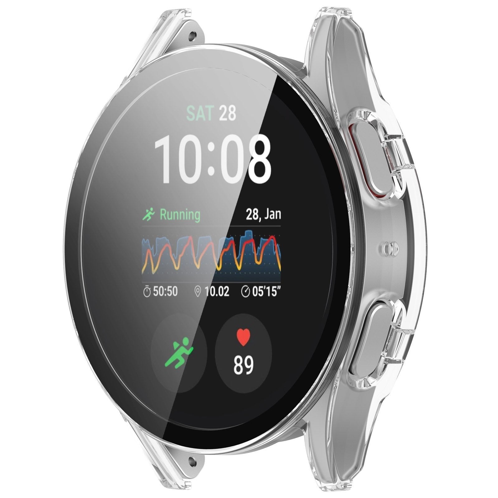 Samsung Galaxy Watch 7 40mm Transparent Hard Case — Protective Shell Including Glass