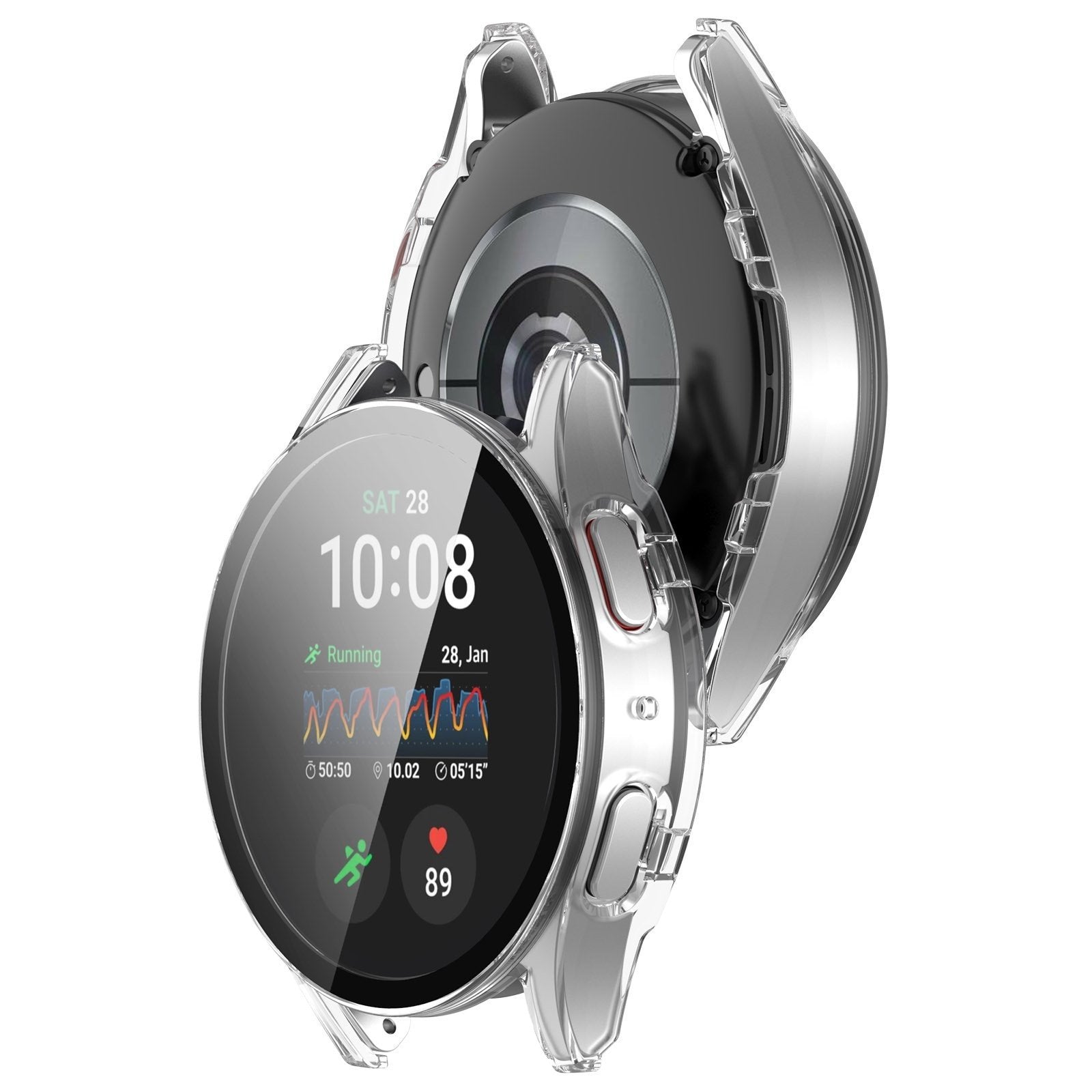 Samsung Galaxy Watch 7 40mm Transparent Hard Case — Protective Shell Including Glass