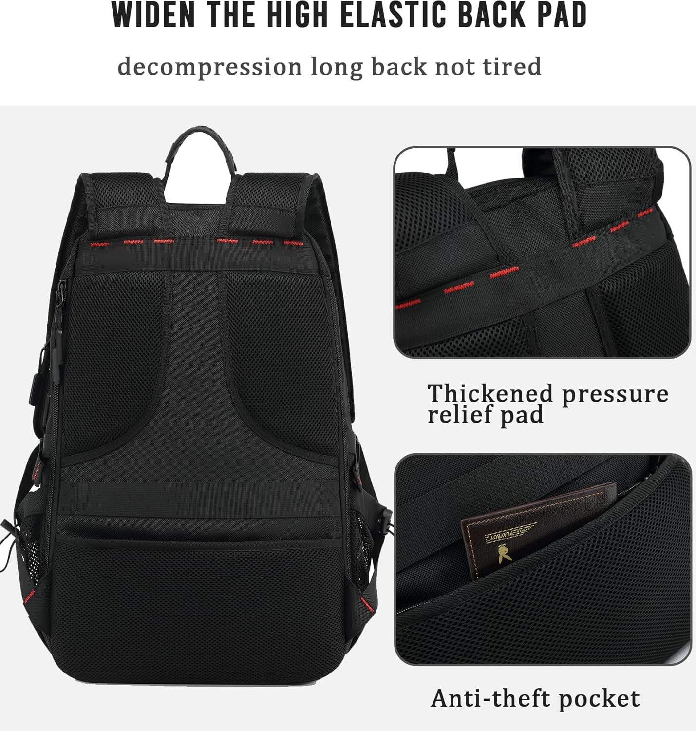 60L Waterproof Travel Backpack USB Port And Shoe Compartment Anti-Theft For Air Travel