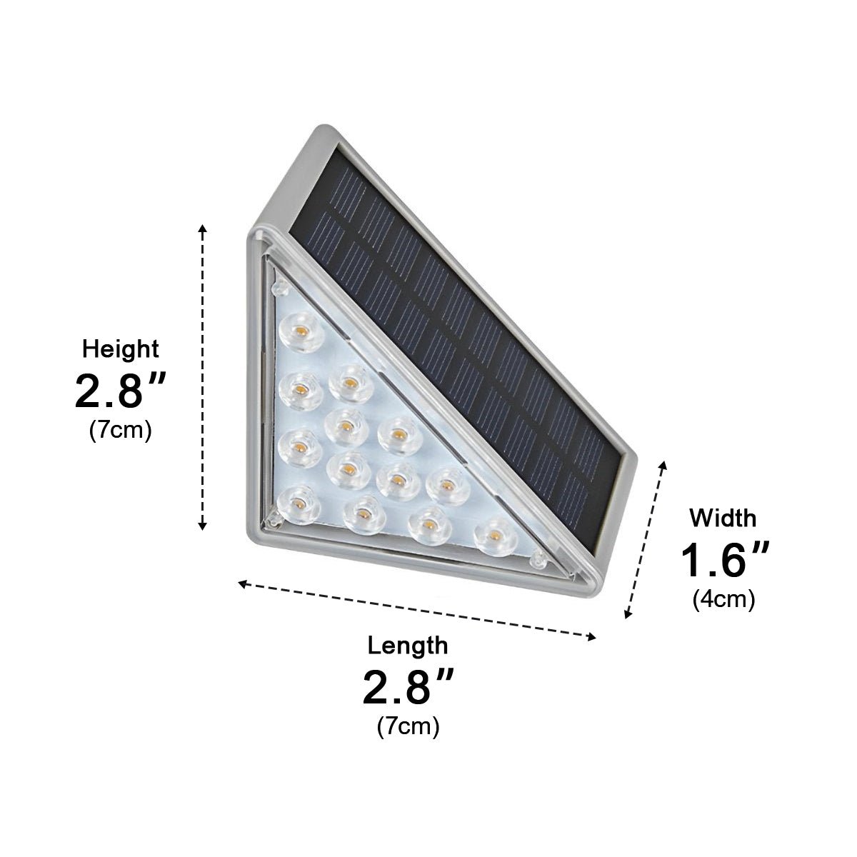 Solar Outdoor Stair Light With Motion Sensor ABS IP65 Warm White 3000K